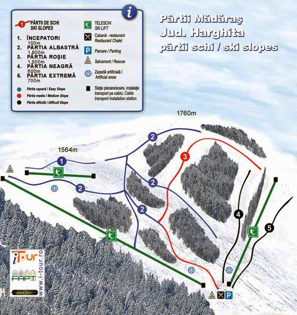 Madaras map of ski trails